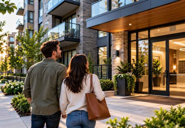 Golden Hour Apartment Entrance
