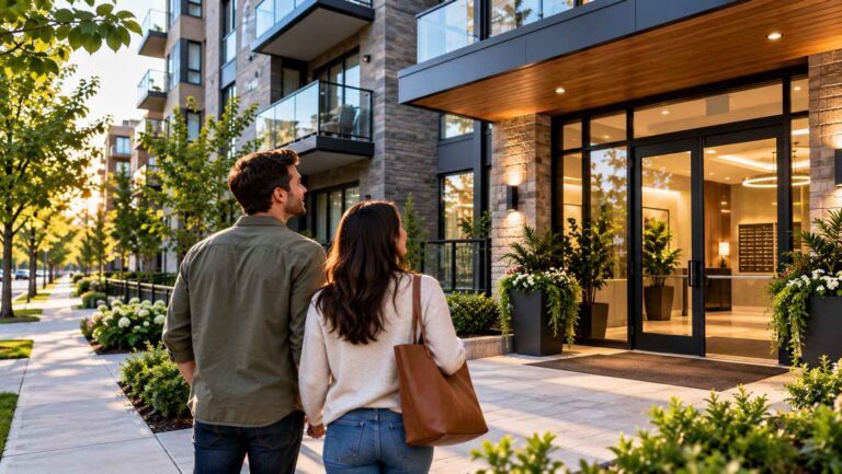 Golden Hour Apartment Entrance