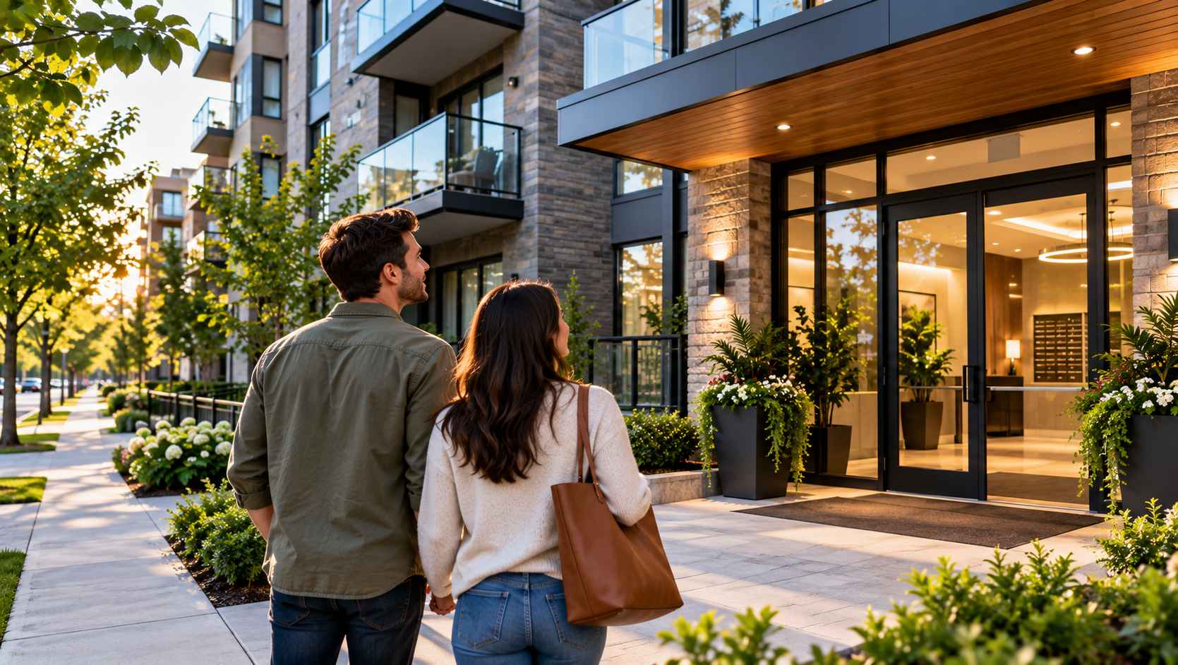Golden Hour Apartment Entrance
